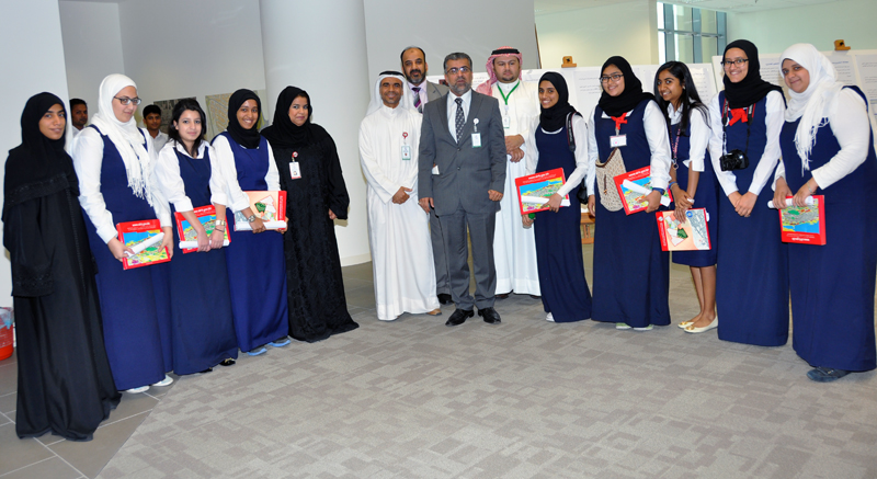 ادارة المسح الطبوغرافي تستقبل مجموعة من طالبات مدرسة خولة الثانوية للبنات